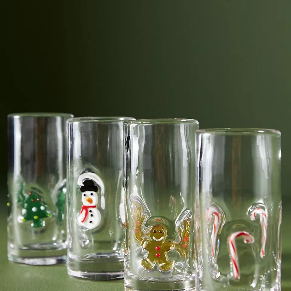 Festive Icon Shot Glasses, Set of 4